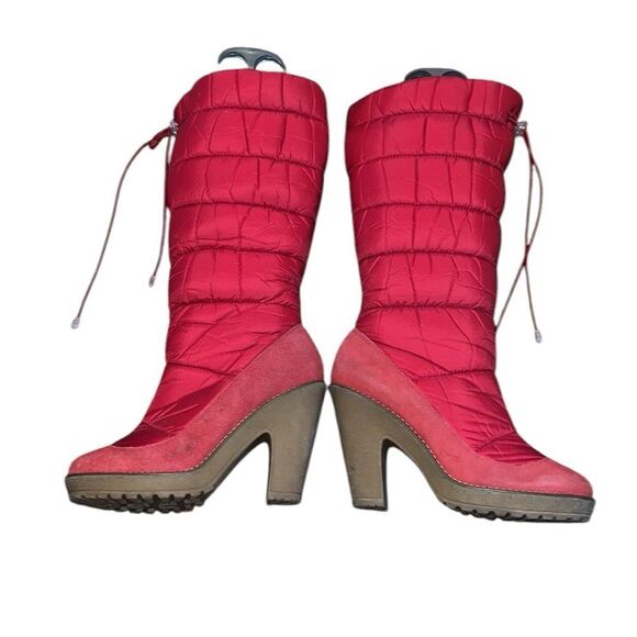 Real Comfort Vintage Red Puff and Suede Boots Size 8 M - Picture 4 of 7